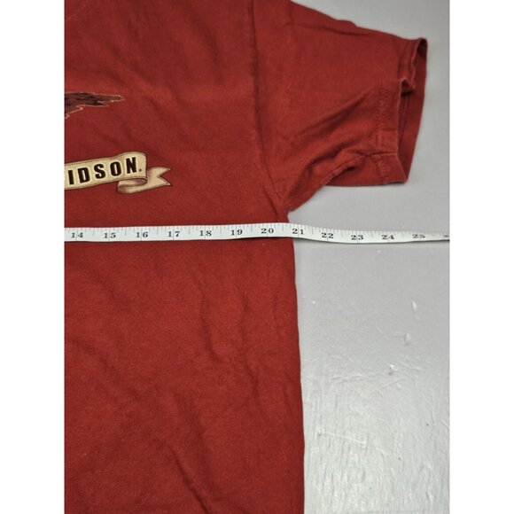 Harley Davidson Mens T-Shirt Lrg. Y2k RawHide Olathe KS. Burgundy. - Picture 7 of 8